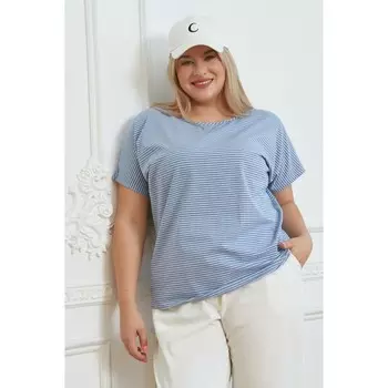 Футболка женская, размер 58, цвет синий