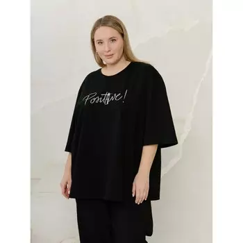 Футболка женская, размер 64-66, цвет чёрный