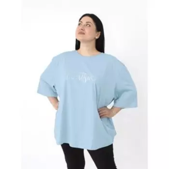 Футболка женская, размер 68-70, цвет нежно-голубой
