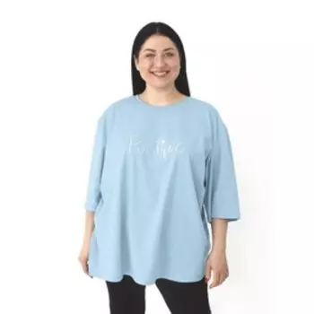 Футболка женская, размер 72-74, цвет голубой