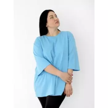 Футболка женская, размер 76-78, цвет голубой