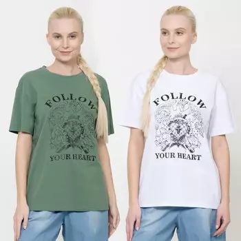 Футболка женская, размер L, цвет белый