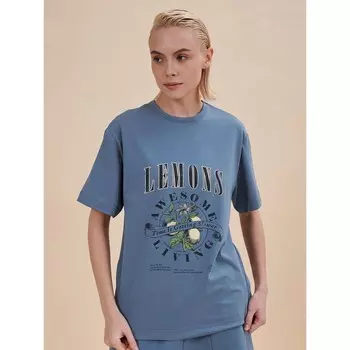 Футболка женская, размер L, цвет джинс
