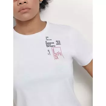 Футболка женская, размер M, цвет белый