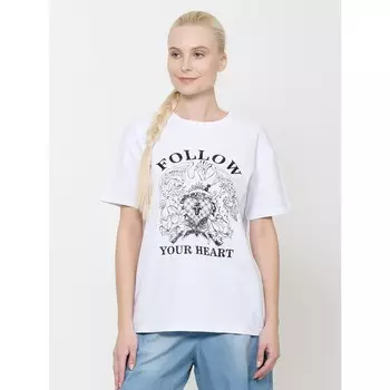 Футболка женская, размер M, цвет белый