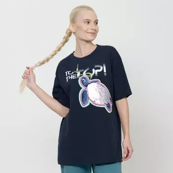 Футболка женская , размер s, цвет темно-синий