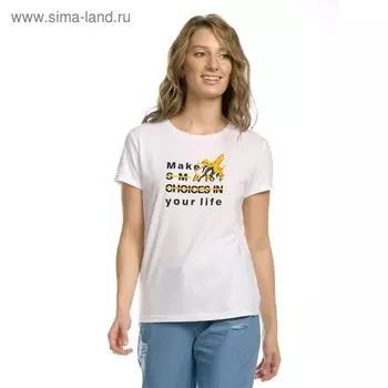 Футболка женская, размер XS, цвет белый