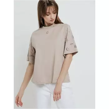 Футболка женская, размер XS, цвет бежевый