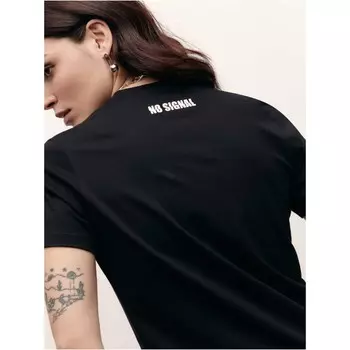 Футболка женская, размер XS, цвет чёрный, синий