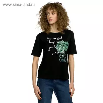 Футболка женская, размер XXS, цвет чёрный