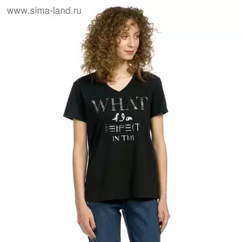 Футболка женская, размер XXS, цвет чёрный