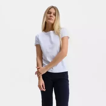 Футболка женская с круглым воротом, цвет белый, размер 46