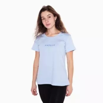 Футболка женская с принтом, цвет голубой, размер 46