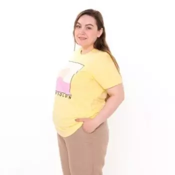 Футболка женская с принтом STAY Golden, жёлтая, размер 44