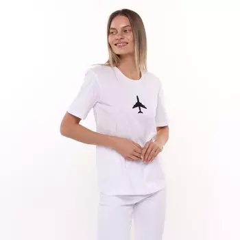 Футболка женская «самолёт», цвет белый, размер 44