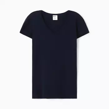 Футболка женская V-образный вырез, цвет тёмно-синий, размер 54
