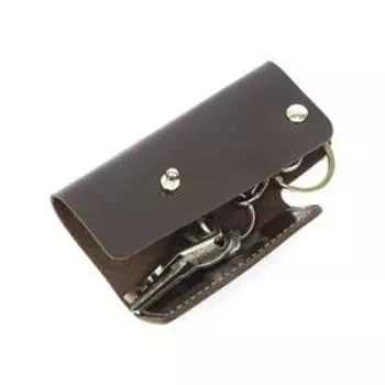 Футляр для ключей, коричневый темный гладкий