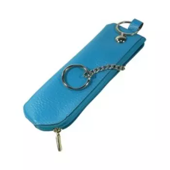 Футляр для ключей на молнии, цвет голубой