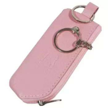 Футляр для ключей на молнии, цвет розовый