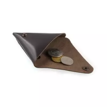 Футляр для монет, размер 8,5х8,5 см, н/к, коричневый гладкий