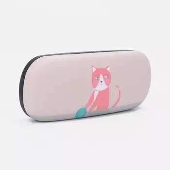 Футляр для очков на хлопушке, длина 16 см, цвет бежевый