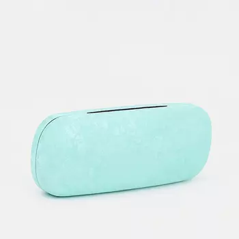 Футляр для очков на хлопушке, длина 16 см, цвет мятный