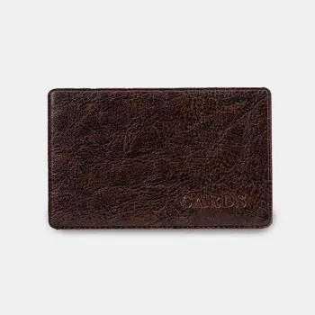 Обложка для проездного, пропуска, с тиснением, коричневая