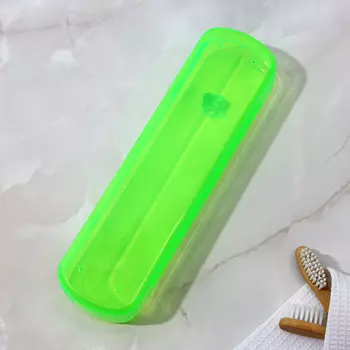 Футляр для зубной щётки и пасты, зеленый , 21 х 5,5 см