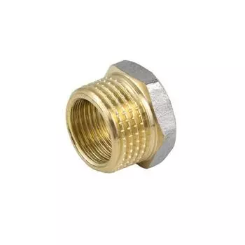 Футорка Aquasfera 9024-04, 1" x 3/4", наружная/внутренняя резьба, никелированная латунь