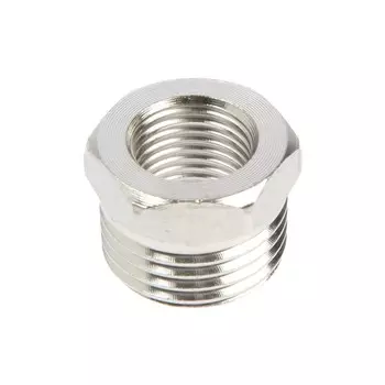 Футорка ZEIN, 1/4" х 1/2", внутренняя/наружная резьба, нержавеющая сталь, фасовка 5 шт.