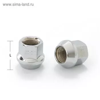 Гайка 1/2", 25, hex19, конус, открытая, хром, 6 шт