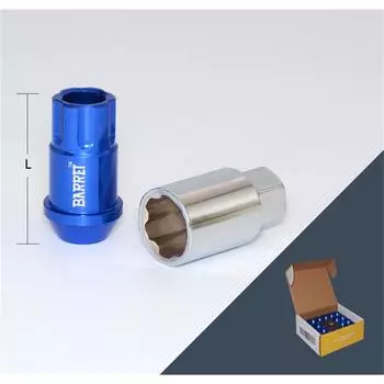 Гайка M12x1,25, 44, внешний спец, синий, 20 шт +ключ