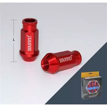 Гайка M12x1,25, 50, hex19, конус, открытая, красный, блистер 20 шт