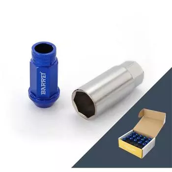 Гайка M12x1,25, 50, hex19, конус, открытая, синий, 16 шт, 4 секретки+ключ