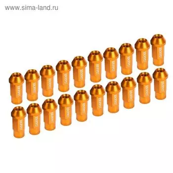 Гайки колёсные, 12x1,5, конус, цвет золото, набор 20 шт.
