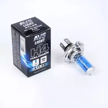 Галогенная лампа AVS ATLAS BOX, H4, 12 В, 60/55 Вт, 5000К, 1 шт.