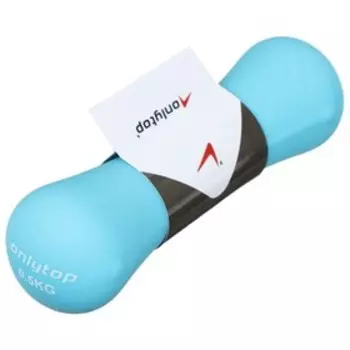 Гантель неопреновая ONLYTOP, 0,5 кг, цвет голубой