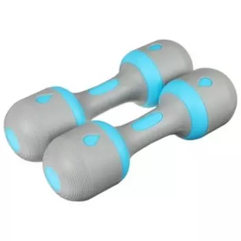 Гантель пластиковая ONLYTOP, 2 шт., 5 кг, цвет серый/синий