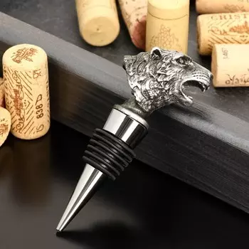 Пробка для бутылки Magistro «Тигр», 10.5 см, серебристая