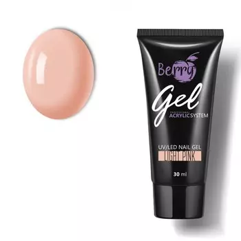 Гель акриловый JessNail Berry Gel, тон №004 Light Pink, светло-розовый, 30мл