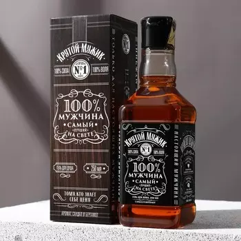 Гель для душа виски «100% мужчина», 250 мл, аромат древесных и пряных нот, Чистое счастье