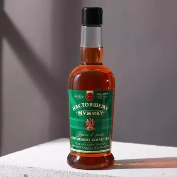 Гель для душа коньяк «Настоящему мужику», 500 мл, аромат сандала и бергамота, Чистое счастье