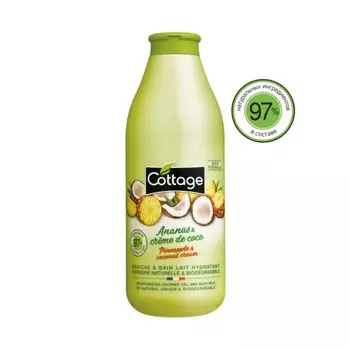 Гель для душа и пена для ванны 2 в 1 Cottage «Ананас и кокос», 750 мл