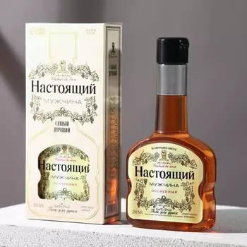 Гель для душа во флаконе коньяка «Настоящий мужчина», 260 мл, аромат мужского парфюма, HARD LINE