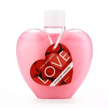 Гель для душа Love, 430 мл, аромат ягодного чизкейка, Чистое счастье