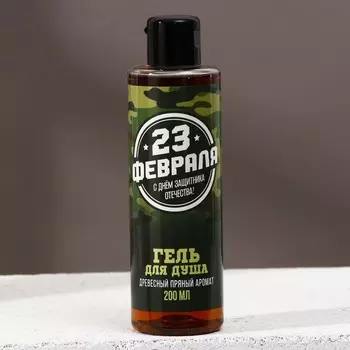 Гель для душа «С 23 Февраля!», 250 мл, аромат древесно-пряный, Чистое счастье