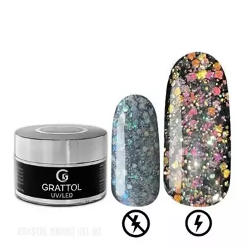 Гель для моделирования Grattol CRYSTAL BRIGHT №02, 15 мл