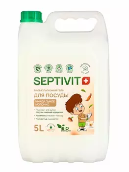 Гель для посуды SEPTIVIT "Миндальное молочко", 5л
