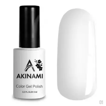 Гель-лак Akinami №001 White, 9 мл