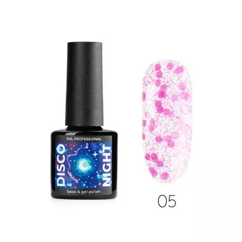 Гель-лак TNL Professional Disco night, с цветной неоновой слюдой, №5 малиновое розе, 6 мл